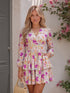 Vestido Corto de Chalís Estampado Floral para Mujer | Ropa Colombiana | Ref. X60754