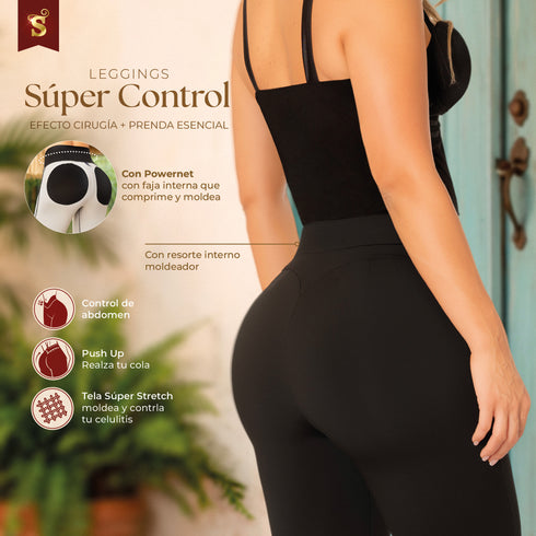 Leggings Súper Control con Faja Interna Colombiano para Mujer – Ref. L61230N
