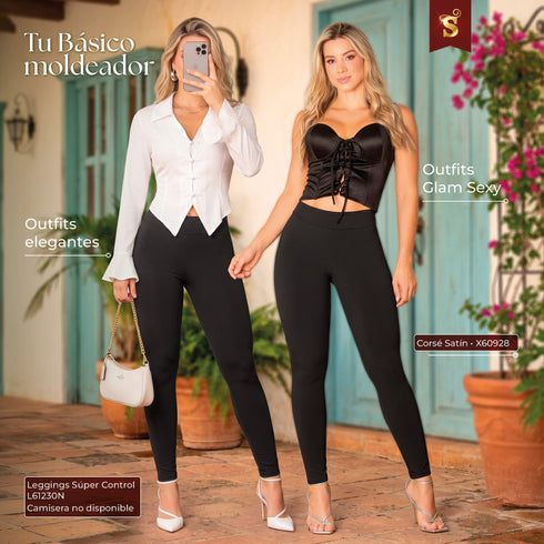 Leggings Súper Control con Faja Interna Colombiano para Mujer – Ref. L61230N