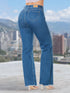 Jean Recto Bota Desflecada Azul Medio Colombiano para Mujer – Ref. J60367