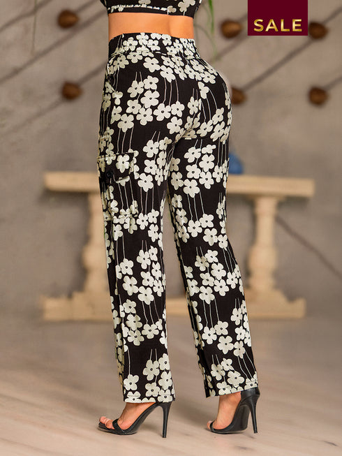 Pantalón Estampado Recto para Mujer | Ref. P69008