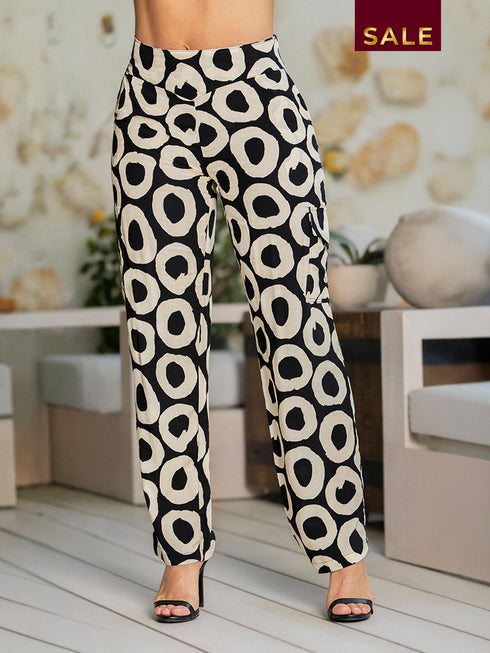 Pantalón Estampado Recto para Mujer | Ref. P69015