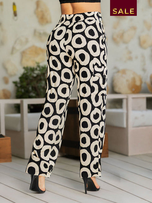 Pantalón Estampado Recto para Mujer | Ref. P69015