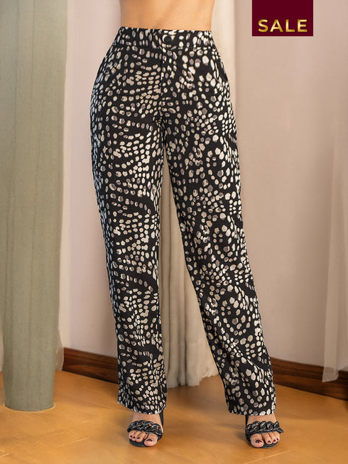 Pantalón Estampado Recto para Mujer | Ref. P69019