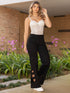 Jean Recto Negro con Aberturas Colombiano para Mujer – Ref. J60471