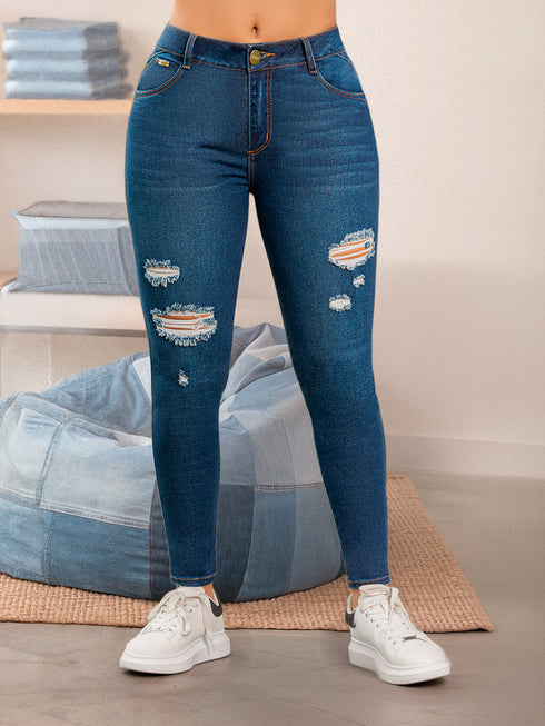 Skinny Jeans Moldeador Colombiano Golden Premium para Mujer – Ref. J60307