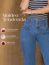 Jean Recto Lipo Pretina Elástica Azul Medio para Mujer – Ref. J60565