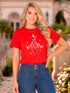 Camiseta Oversize Estampado Místico Roja para Mujer – Ref. X60981