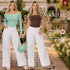 Jeans Wide Leg Blanco Colombiano en Tela Oxígeno para Mujer – Ref. J60519