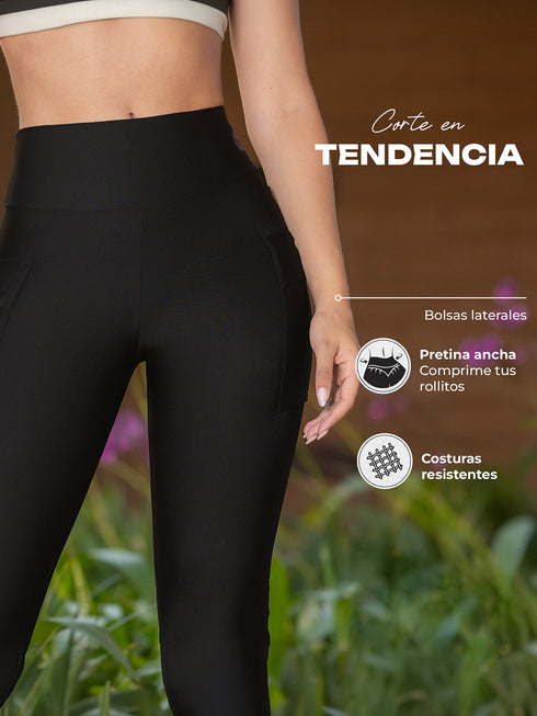 Legging Deportivo Flare Negro para Mujer – Ref. D61173N