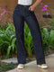 Jean Recto Azul Oscuro con Control de Abdomen para Mujer – Ref. J69231