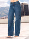 Jean Wide Leg Bolsillo Cremallera Azul Medio Colombiano para Mujer – Ref. J60535
