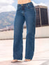 Jean Wide Leg Bolsillo Cremallera Azul Medio Colombiano para Mujer – Ref. J60535