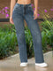 Jean Recto Azul Medio con Control de Abdomen para Mujer – Ref. J69230