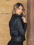 Chaqueta Cazadora en Cuerina Negra para Mujer – Ref. X61012