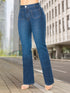 Jean Recto Bota Campana Bolsillo Cuadrado Azul Medio Colombiano para Mujer – Ref. J60406