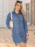 Vestido Camisero Corto de Denim Azul para Mujer – Ref. V65051