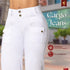 Jean Cargo Bota Campana Blanco Colombiano para Mujer – Ref. J60576