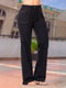 Jean Recto Bota Campana Pespunte Mostaza Negro Colombiano para Mujer – Ref. J60560