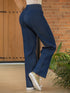 Jean Wide Leg Chambray Azul Oscuro con Pretina Elástica para Mujer – Ref. J69210