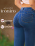 Jean Bota Semirrecta Push Up Azul Medio para Mujer – Ref. J69218