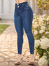 Skinny Jeans Cinturita Colombiano Azul Medio para Mujer – Ref. J69203