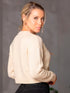 Suéter Crop Bordado Mariposas Beige para Mujer – Ref. B34BM