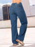 Jean Wide Leg Bolsillo Cremallera Azul Medio Colombiano para Mujer – Ref. J60535