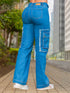 Jean Cargo Deshilachado Azul Medio Colombiano para Mujer – Ref. J60404