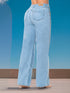 Jean Wide Leg Bolsillo Cremallera Azul Claro Colombiano para Mujer – Ref. J69208