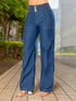 Jean Wide Leg de Chambray Azul Índigo Colombiano para Mujer – Ref. J60388