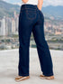 Jean Recto Bota Semi Acampanada Azul Índigo Colombiano para Mujer – Ref. J60530