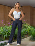 Jean Recto Azul Oscuro con Control de Abdomen para Mujer – Ref. J69231