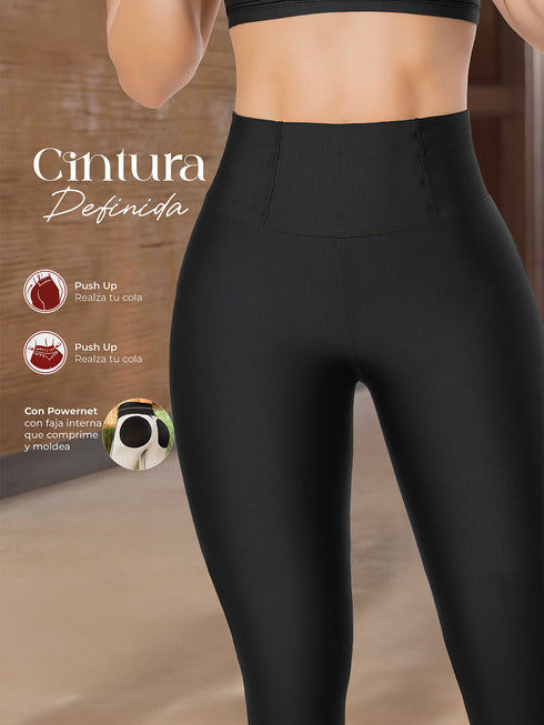 Leggings Súper Control Push Up Bota Campana Negro para Mujer – Ref. L61243N