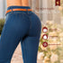 Jean Recto Moldeador Azul Medio con faja camel Colombiano para Mujer – Ref. J69201