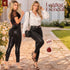 Leggings Moldeador Efecto Cuero Negro para Mujer – Ref. L61159N
