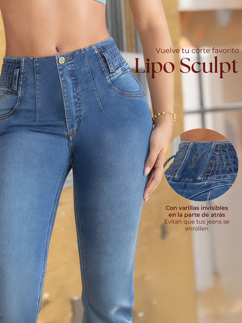 Lipo Jean Levantacola Azul Medio para Mujer – Ref. J60567