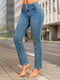 Jean Semi Recto Bolsillo Curvo Azul Medio Colombiano para Mujer – Ref. J60487