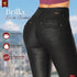 Redu Jean Skinny Efecto Cuero Negro Colombiano para Mujer – Ref. J60522