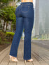 Jean Recto Bota Campana Bolsillo Cuadrado Azul Medio Colombiano para Mujer – Ref. J60406