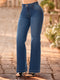 Jeans Colombiano Recto Cinturón Trenzado Azul Medio para Mujer – Ref. J69200