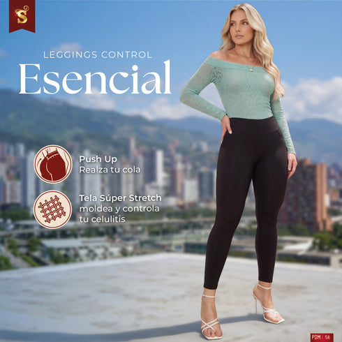 Legging Control Esencial Negro para Mujer – Ref. L69010N