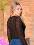 Blusa Crop Tejida Crochet Negra para Mujer – Ref. B3694C