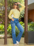 Jean Recto Cargo Push Up Azul Medio para Mujer – Ref. J60531