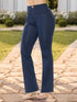 Jean Recto Bota Campana Pretina Alta Azul Oscuro Colombiano para Mujer – Ref. J69206