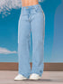 Jean Wide Leg Bolsillo Cremallera Azul Claro Colombiano para Mujer – Ref. J69208