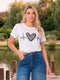 Camiseta Oversize Estampado Corazón Blanca para Mujer – Ref. X60986