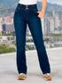 Jean Recto Bota Semi Acampanada Azul Índigo Colombiano para Mujer – Ref. J60530