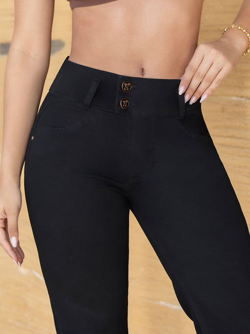 Jean Recto Moldeador Negro para Mujer – Ref. J60563